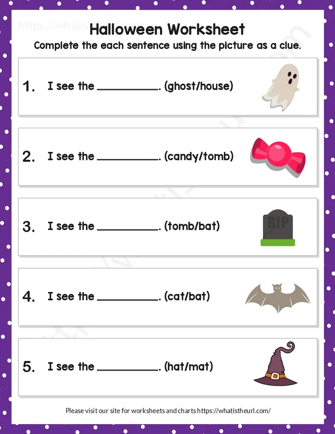 Halloween Fill in the Blanks Worksheet