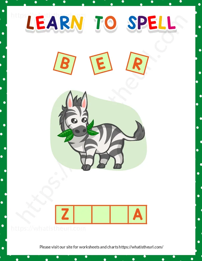 Animals Name Spelling Worksheets for Kindergarten kids