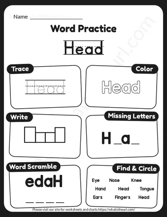 Trace and Write Words of Body Parts worksheet preview Trace and Write Words of Body Parts worksheet preview