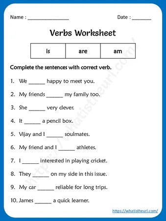 A Worksheet on Using Is, Are and Am – Exercise 2 worksheet preview A Worksheet on Using Is, Are and Am – Exercise 2 worksheet preview