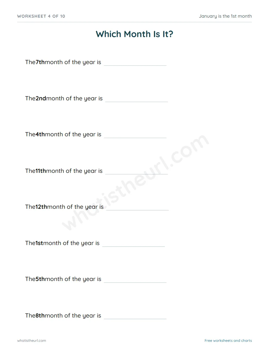 Months of the year worksheet - Which Month Is It?