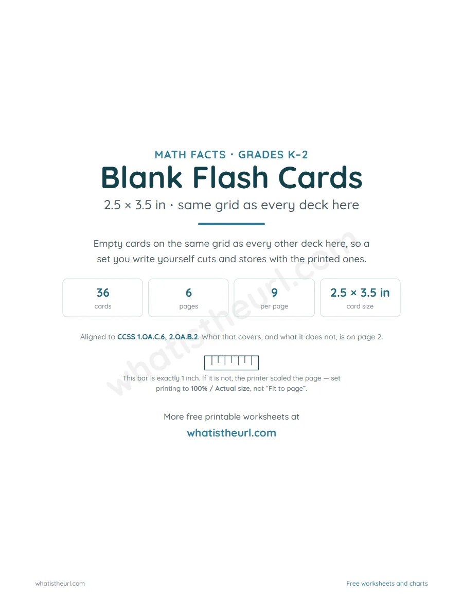 Cover of the Blank Flash Cards pack
