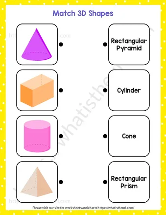 3D Shapes Matching Worksheets for Kids worksheet preview 3D Shapes Matching Worksheets for Kids worksheet preview