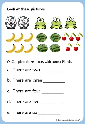 Printable Plurals Worksheets for Grade 1 – Exercise 2 worksheet preview Printable Plurals Worksheets for Grade 1 – Exercise 2 worksheet preview