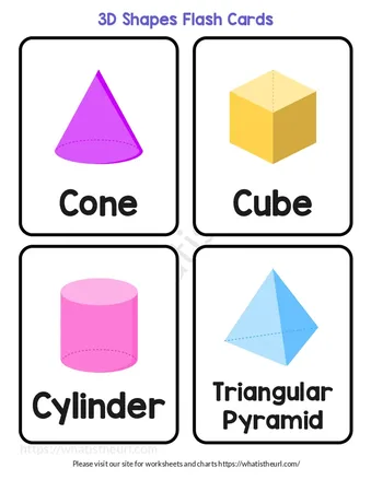 Printable 3D Shapes Flash Cards worksheet preview Printable 3D Shapes Flash Cards worksheet preview