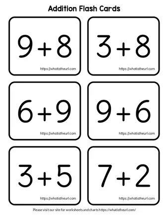 Addition Flashcards for Grade K to 3 worksheet preview Addition Flashcards for Grade K to 3 worksheet preview