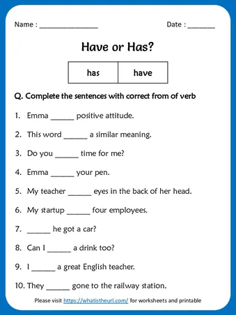 Has or have worksheets with answer key worksheet preview Has or have worksheets with answer key worksheet preview