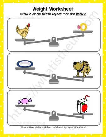 Heavy and Light Worksheets for Preschool Kids worksheet preview Heavy and Light Worksheets for Preschool Kids worksheet preview