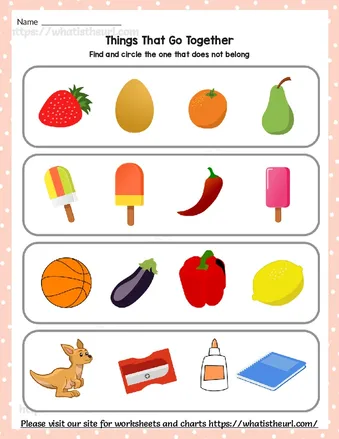 Things That Go Together Worksheet worksheet preview Things That Go Together Worksheet worksheet preview