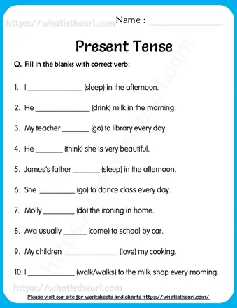 Fill in the Blanks with Present Tense Verb – Includes Key worksheet preview Fill in the Blanks with Present Tense Verb – Includes Key worksheet preview