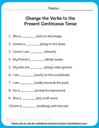 Change the Verbs to the Present Continuous Tense – Includes Key worksheet preview Change the Verbs to the Present Continuous Tense – Includes Key worksheet preview