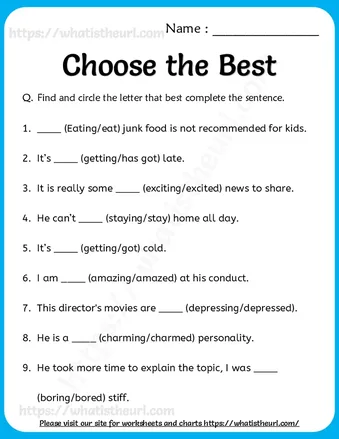 Choose the right word and fill in the blanks worksheet preview