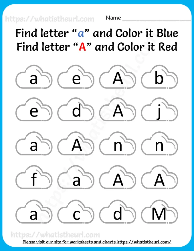 Find and Color the Capital and Lowercase Letters Worksheet