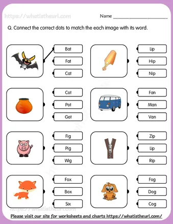Match the Correct Word – Worksheets For Grade 1 worksheet preview