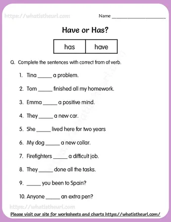 Has or Have Worksheet For Grade 4 worksheet preview Has or Have Worksheet For Grade 4 worksheet preview