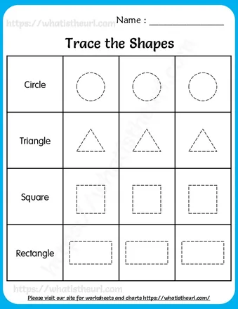 Trace the Shapes Worksheets for Kids worksheet preview Trace the Shapes Worksheets for Kids worksheet preview