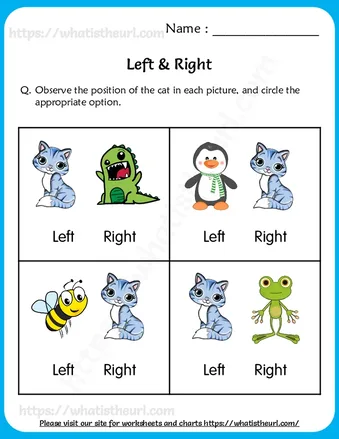 Identifying Left and Right Position Worksheet for Grade 1 worksheet preview Identifying Left and Right Position Worksheet for Grade 1 worksheet preview