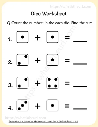 Math Dice Addition Worksheets worksheet preview Math Dice Addition Worksheets worksheet preview