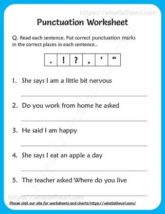 Punctuation Worksheets for 6th Grade worksheet preview