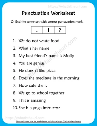 Punctuation Worksheets for 2nd Grade worksheet preview Punctuation Worksheets for 2nd Grade worksheet preview