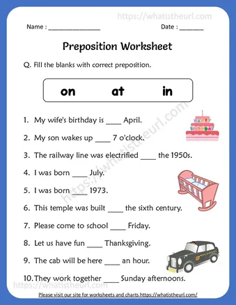 Preposition Worksheets for 4th Grade worksheet preview Preposition Worksheets for 4th Grade worksheet preview