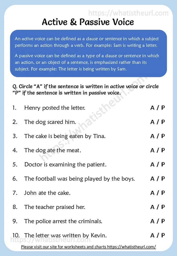 Active & Passive Voice Worksheets