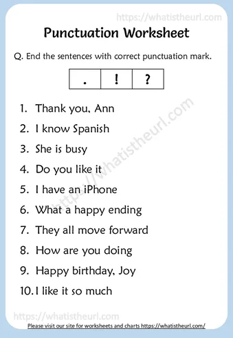 Punctuation Worksheets for 2nd Grade worksheet preview Punctuation Worksheets for 2nd Grade worksheet preview