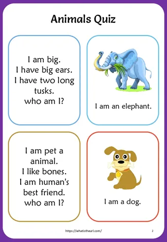 Animals Quiz for Kids worksheet preview Animals Quiz for Kids worksheet preview