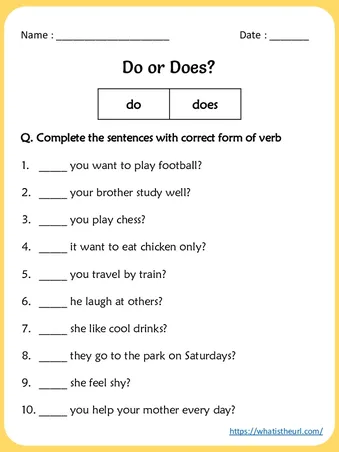 Do or Does Worksheets for 3rd Grade worksheet preview Do or Does Worksheets for 3rd Grade worksheet preview