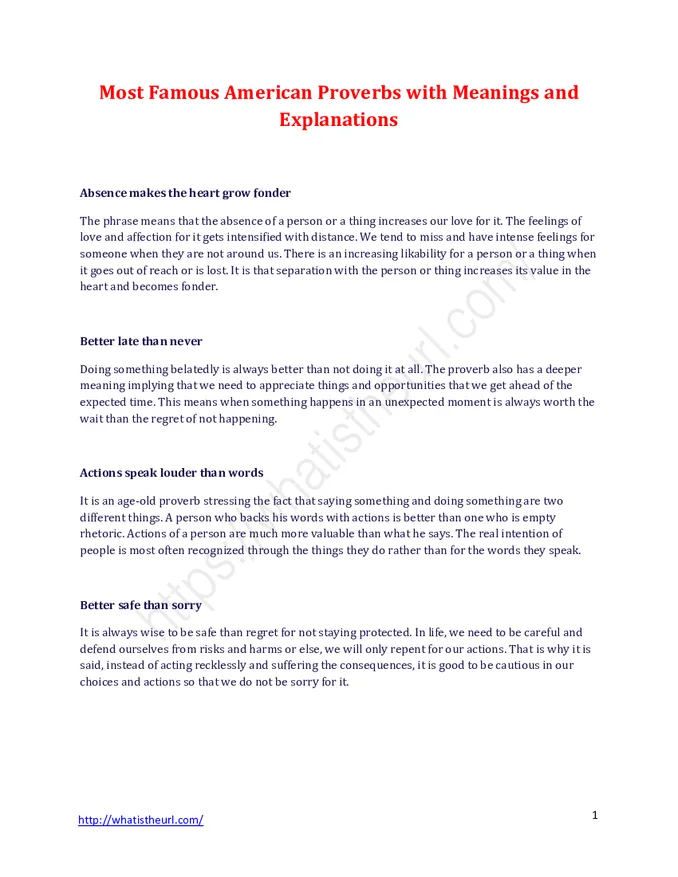 Most Famous American Proverbs with Meanings and Explanations