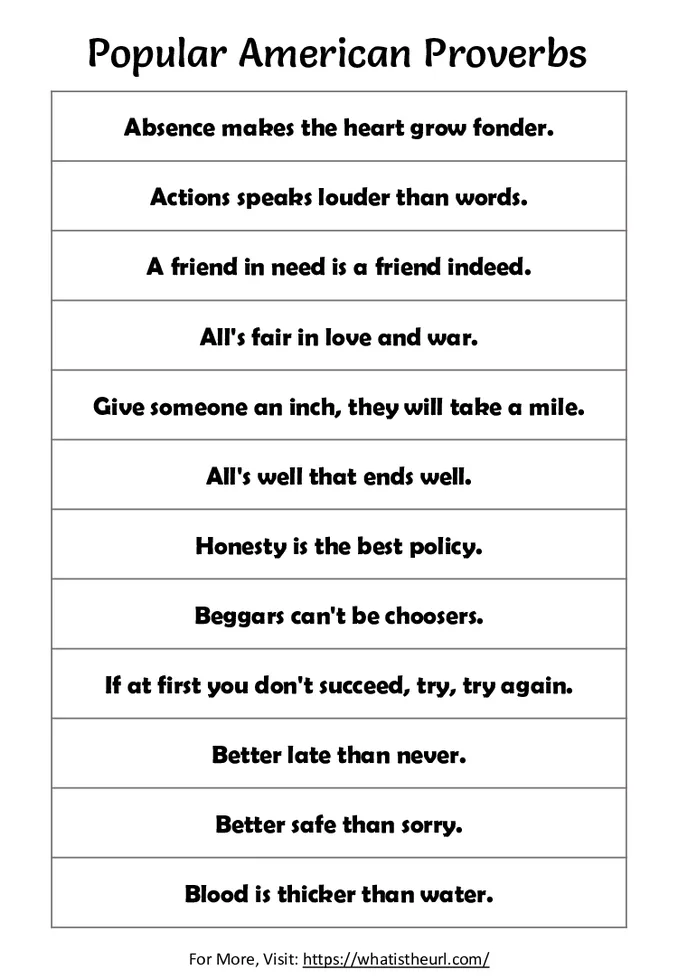 Most Famous American Proverbs used by Americans