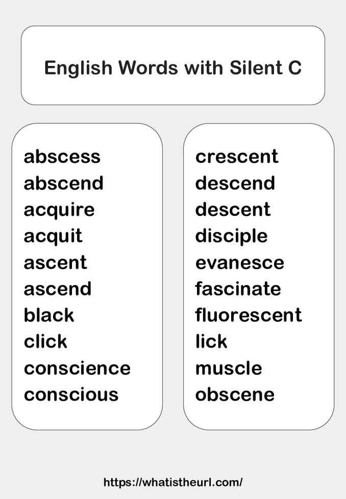 English Words with Silent C