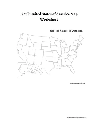 Blank United States of America Map Worksheet worksheet preview Blank United States of America Map Worksheet worksheet preview
