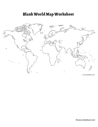 Blank World Map Worksheet worksheet preview Blank World Map Worksheet worksheet preview