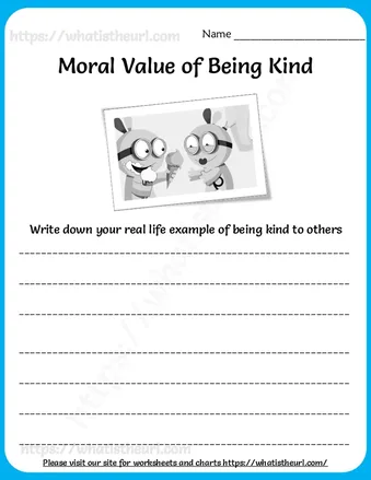 Worksheet on Moral Values worksheet preview
