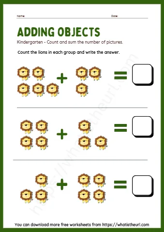 Kindergarten Count And Sum The Number Of Pictures