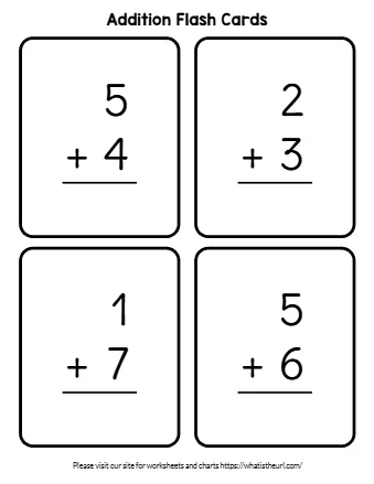 Addition Flash Cards Answer