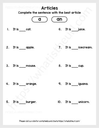 Complete The Sentence With The Best Article