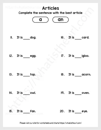 Complete The Sentence With The Best Article
