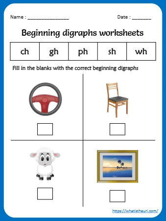 Fill In The Blanks With The Correct Beginning Digraphs
