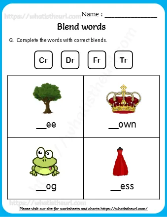 Q Complete The Words With Correct Blends