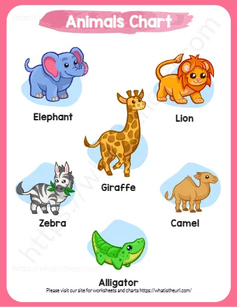 Chart Of Animals With Pictures And Names