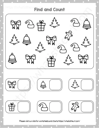 Christmas Find And Count Worksheet