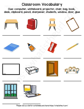 Clue Computer Whiteboard Projector Chair Bag Book