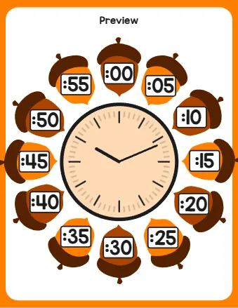 Clock Labels 00 05 10 15 20 25 30 35