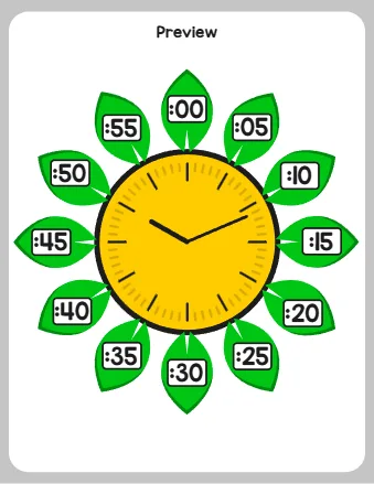 Clock Labels 00 05 10 15 20 25 30 35