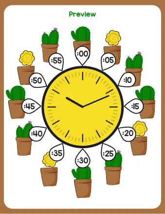 Clock Labels 00 05 10 15 20 25 30 35