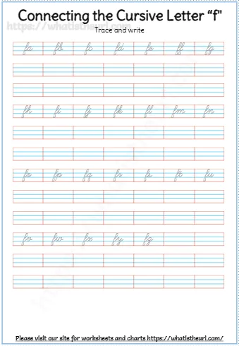 Connecting The Cursive Letter F