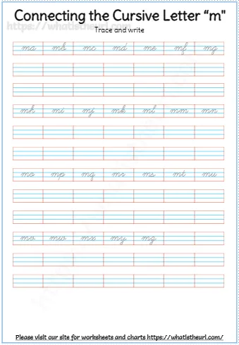 Connecting The Cursive Letter M
