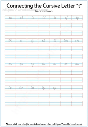 Connecting The Cursive Letter T